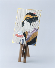 Pahljača z motivom Lepotica streže čaj, Nobuaki Shigeki, 2004 Japonska04